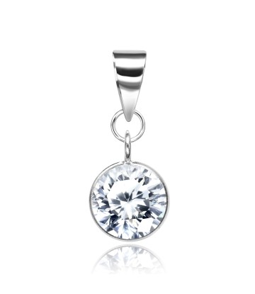 6mm CZ Silver Pendant SPEB-3288